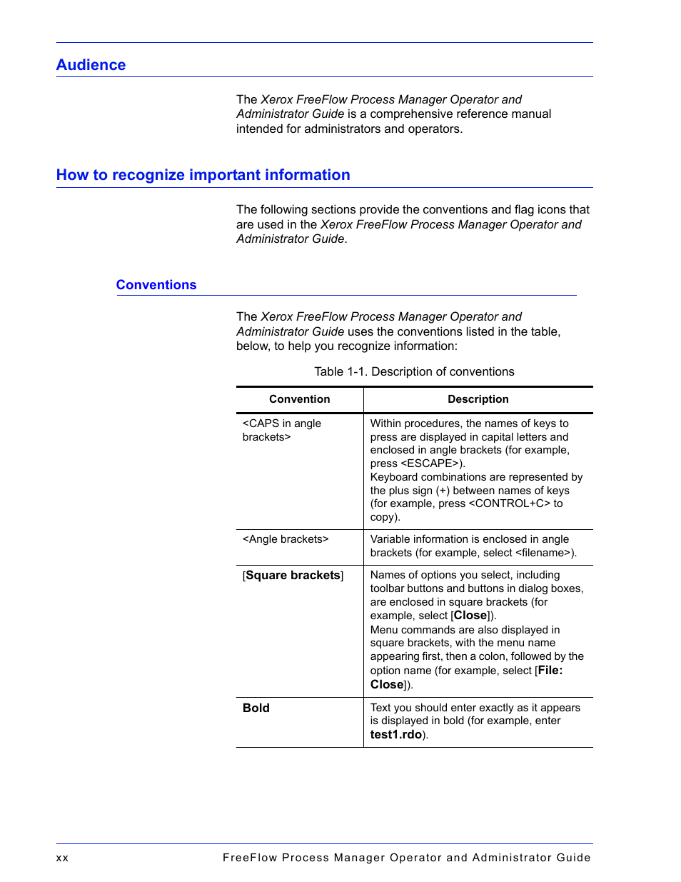 Audience, How to recognize important information | Xerox 701P47169 User Manual | Page 20 / 308