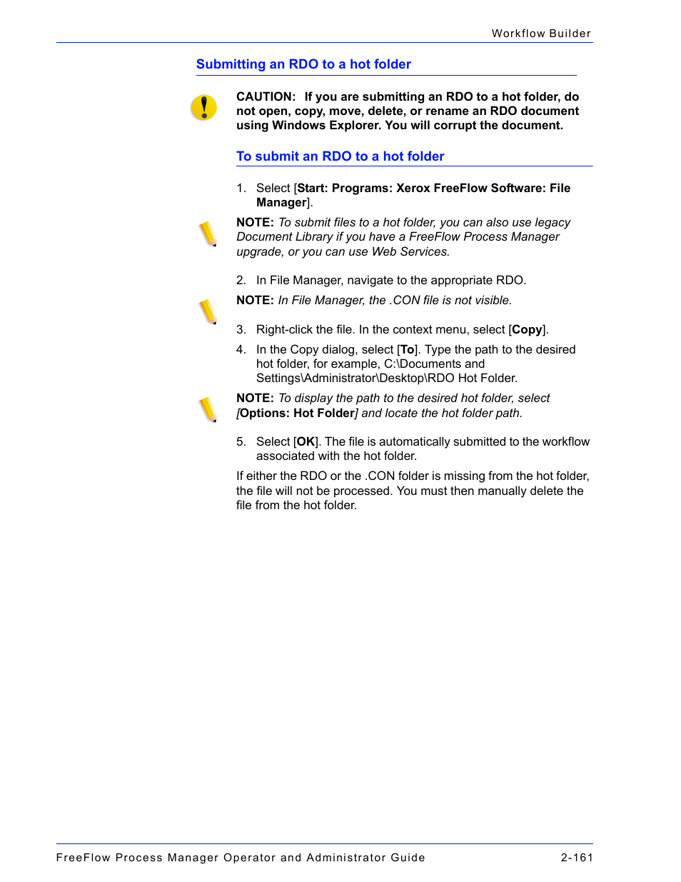 Submitting an rdo to a hot folder | Xerox 701P47169 User Manual | Page 213 / 308