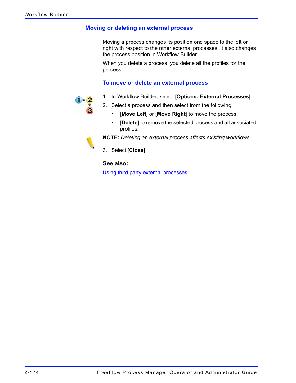 Moving or deleting an external process | Xerox 701P47169 User Manual | Page 226 / 308