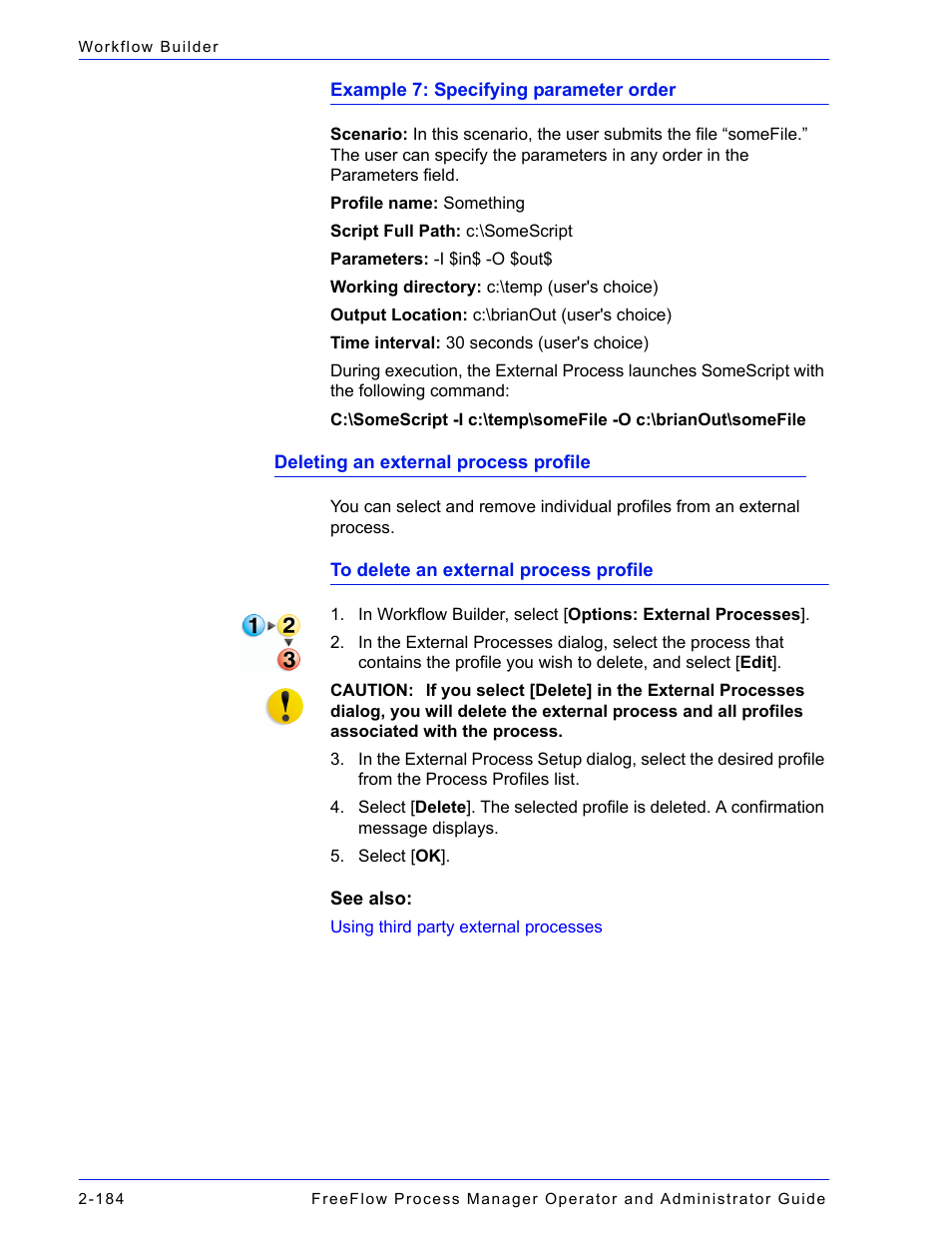 Deleting an external process profile | Xerox 701P47169 User Manual | Page 236 / 308