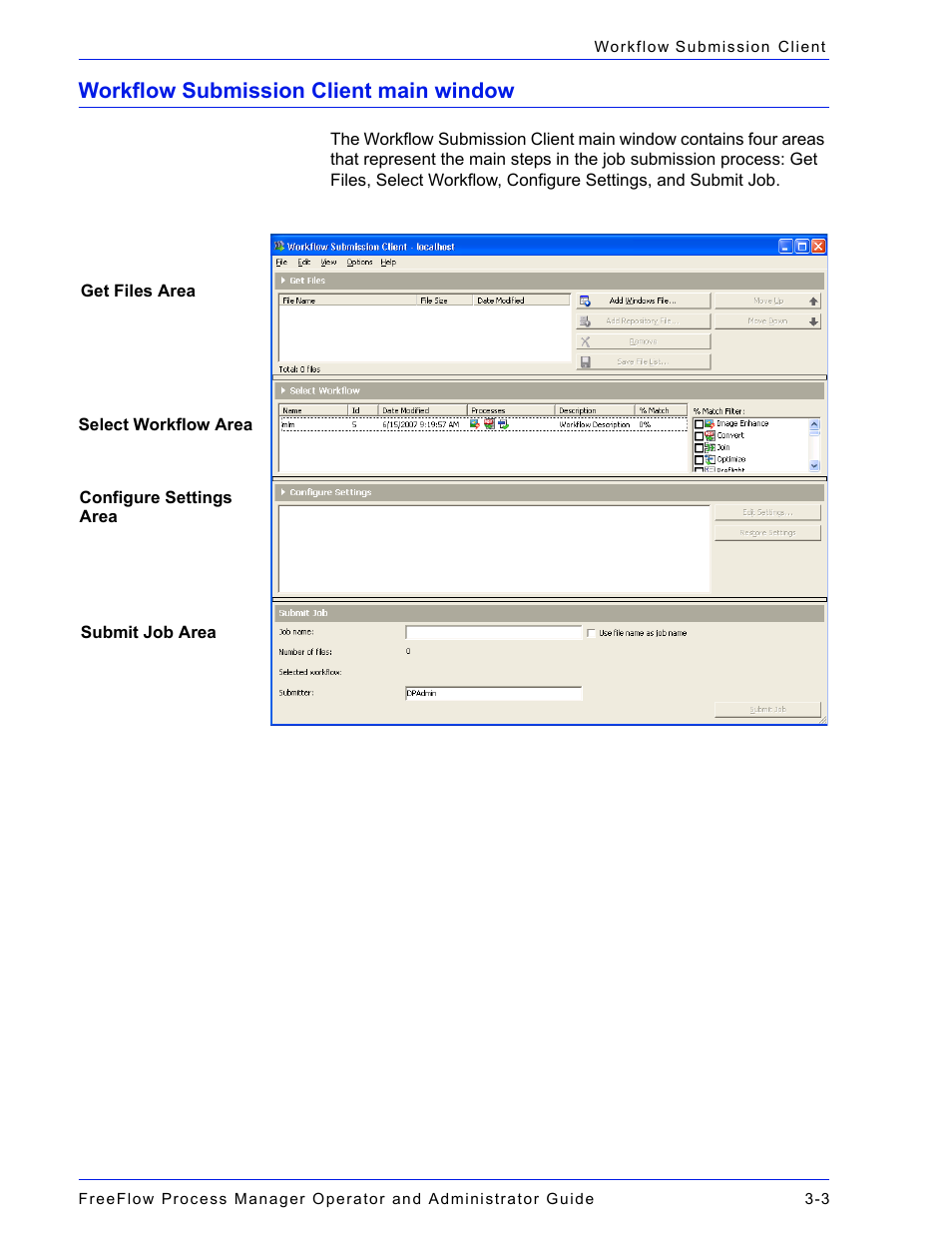 Workflow submission client main window, Workflow submission client main window -3 | Xerox 701P47169 User Manual | Page 243 / 308