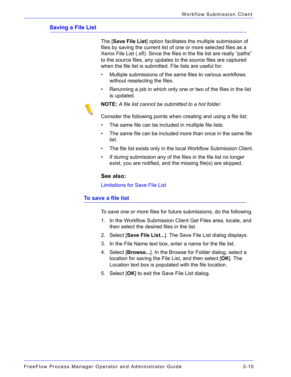 Saving a file list -15 | Xerox 701P47169 User Manual | Page 255 / 308