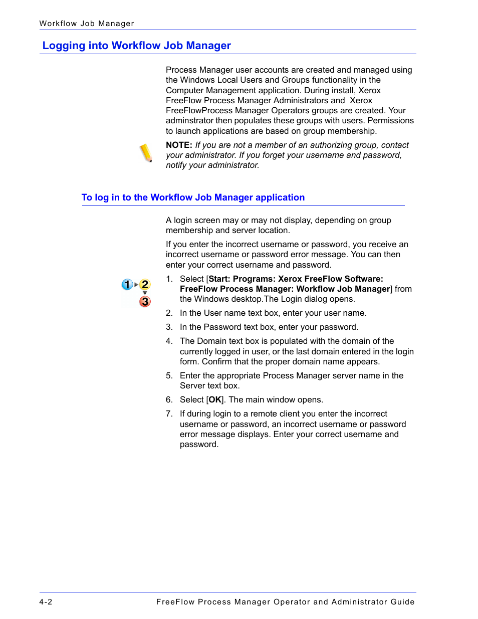 Logging into workflow job manager, Logging into workflow job manager -2 | Xerox 701P47169 User Manual | Page 262 / 308