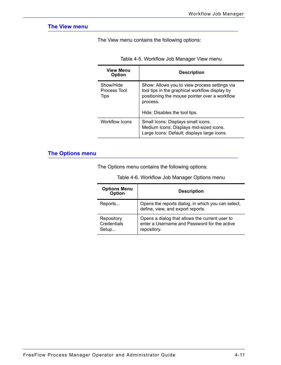 The view menu -11 the options menu -11, The view menu the options menu | Xerox 701P47169 User Manual | Page 271 / 308