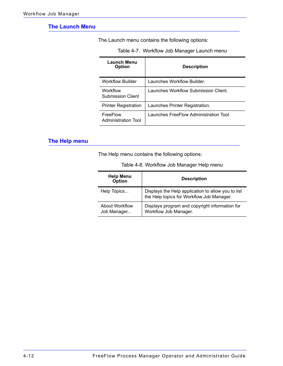 The launch menu -12 the help menu -12, The launch menu the help menu | Xerox 701P47169 User Manual | Page 272 / 308