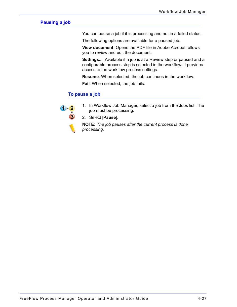 Pausing a job -27 | Xerox 701P47169 User Manual | Page 287 / 308