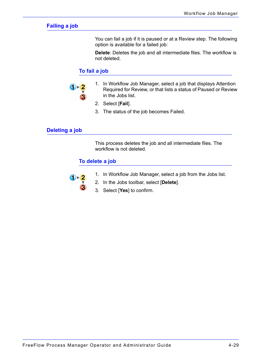 Failing a job -29 deleting a job -29 | Xerox 701P47169 User Manual | Page 289 / 308