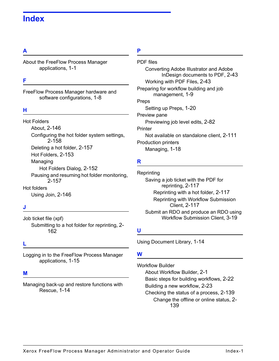 Index | Xerox 701P47169 User Manual | Page 303 / 308