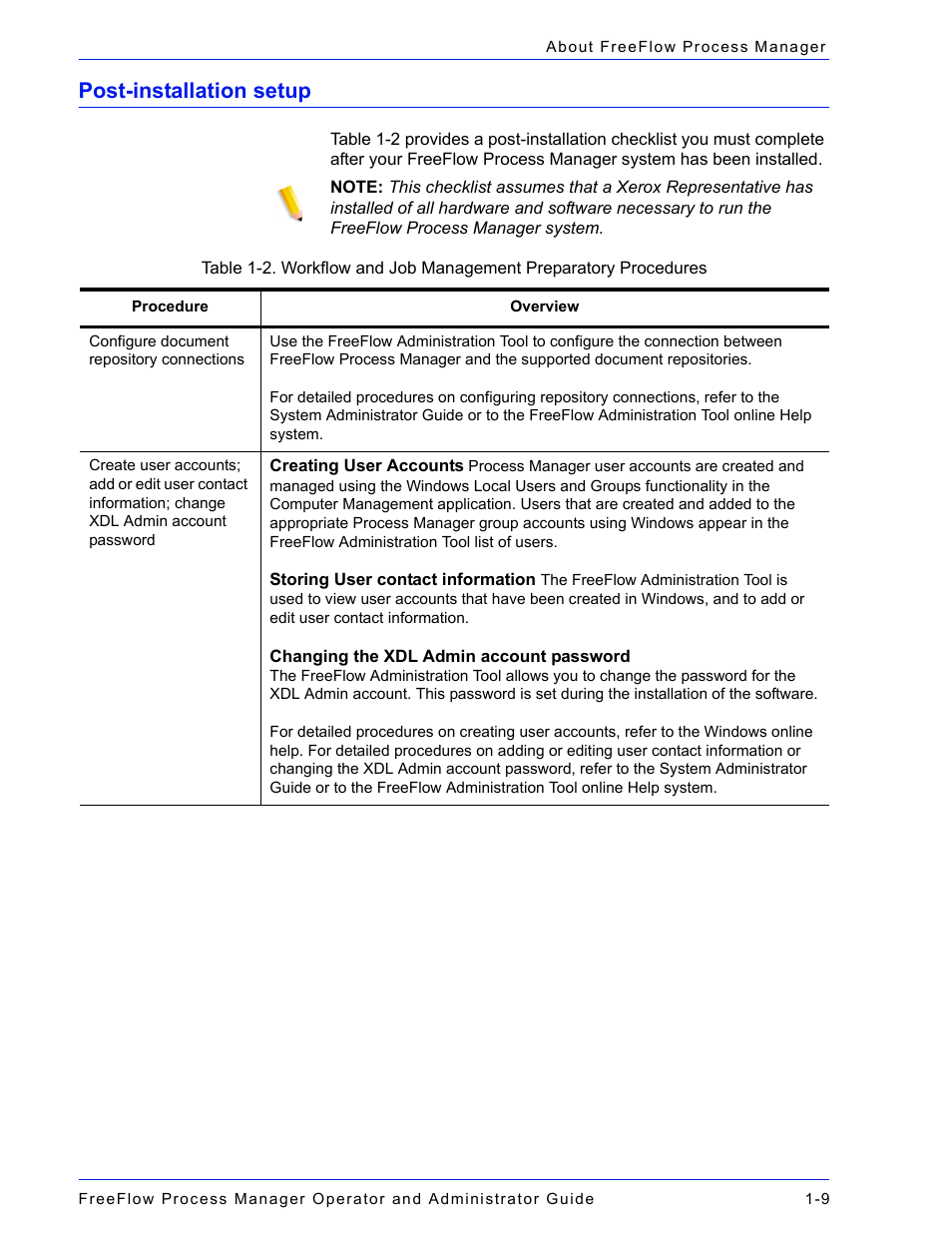 Post-installation setup, Post-installation setup -9 | Xerox 701P47169 User Manual | Page 35 / 308