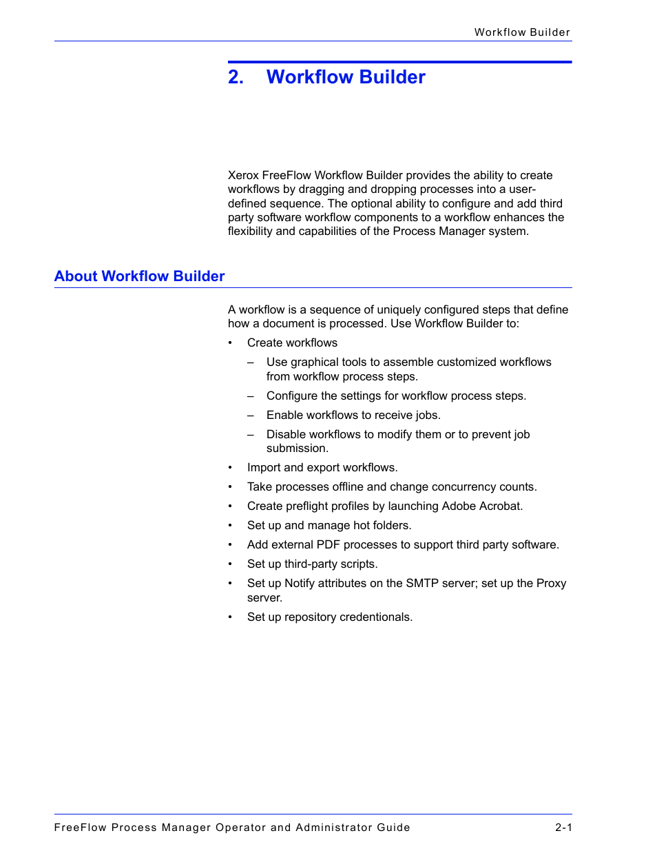 Workflow builder, About workflow builder, About workflow builder -1 | Xerox 701P47169 User Manual | Page 53 / 308