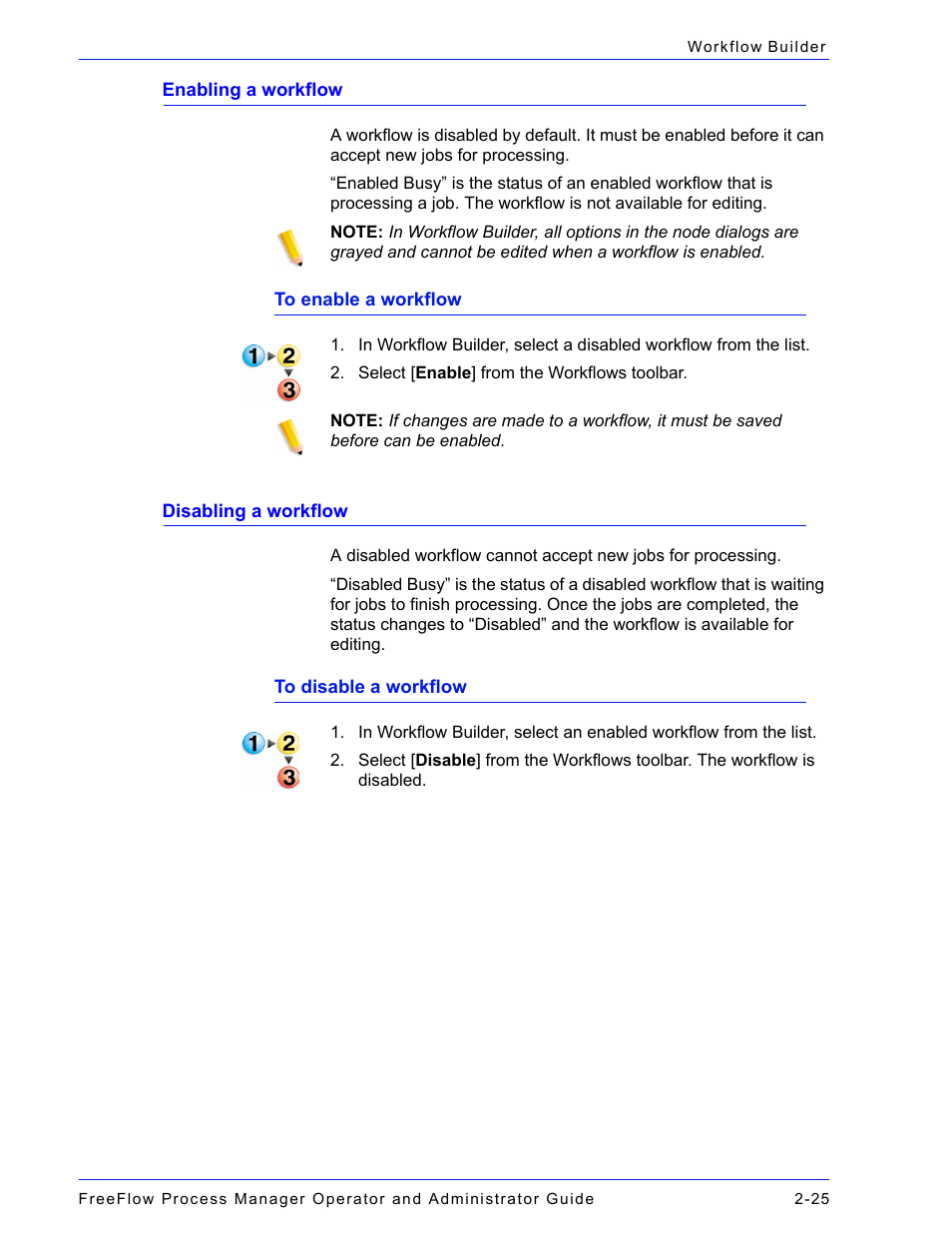 Enabling a workflow -25 disabling a workflow -25 | Xerox 701P47169 User Manual | Page 77 / 308