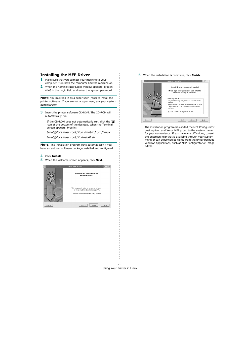 Installing the mfp driver | Xerox 3119 User Manual | Page 73 / 86