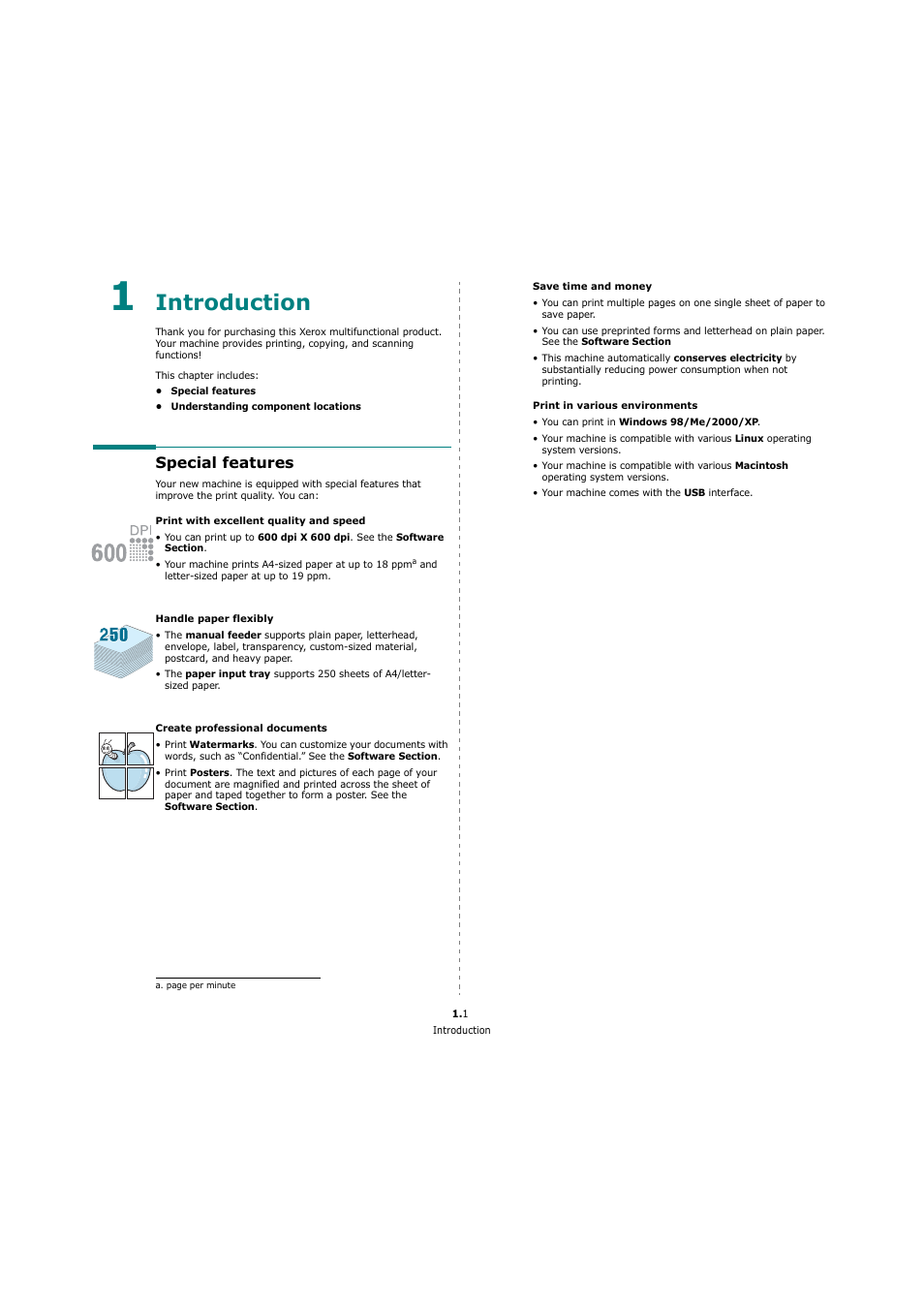 Introduction, Special features | Xerox 3119 User Manual | Page 8 / 86
