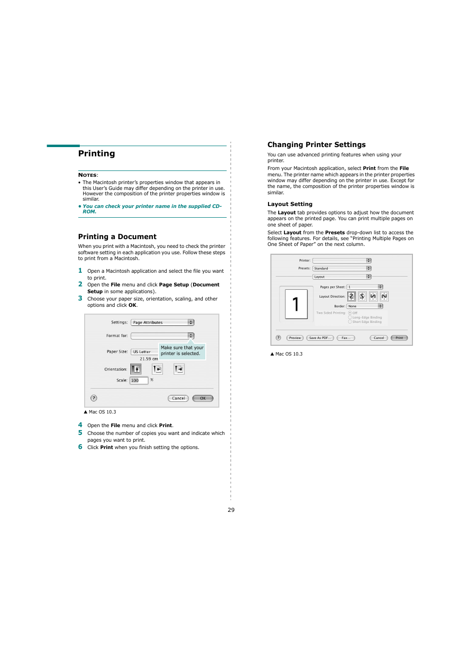Printing, Printing a document, Changing printer settings | Printing a document changing printer settings | Xerox 3119 User Manual | Page 82 / 86