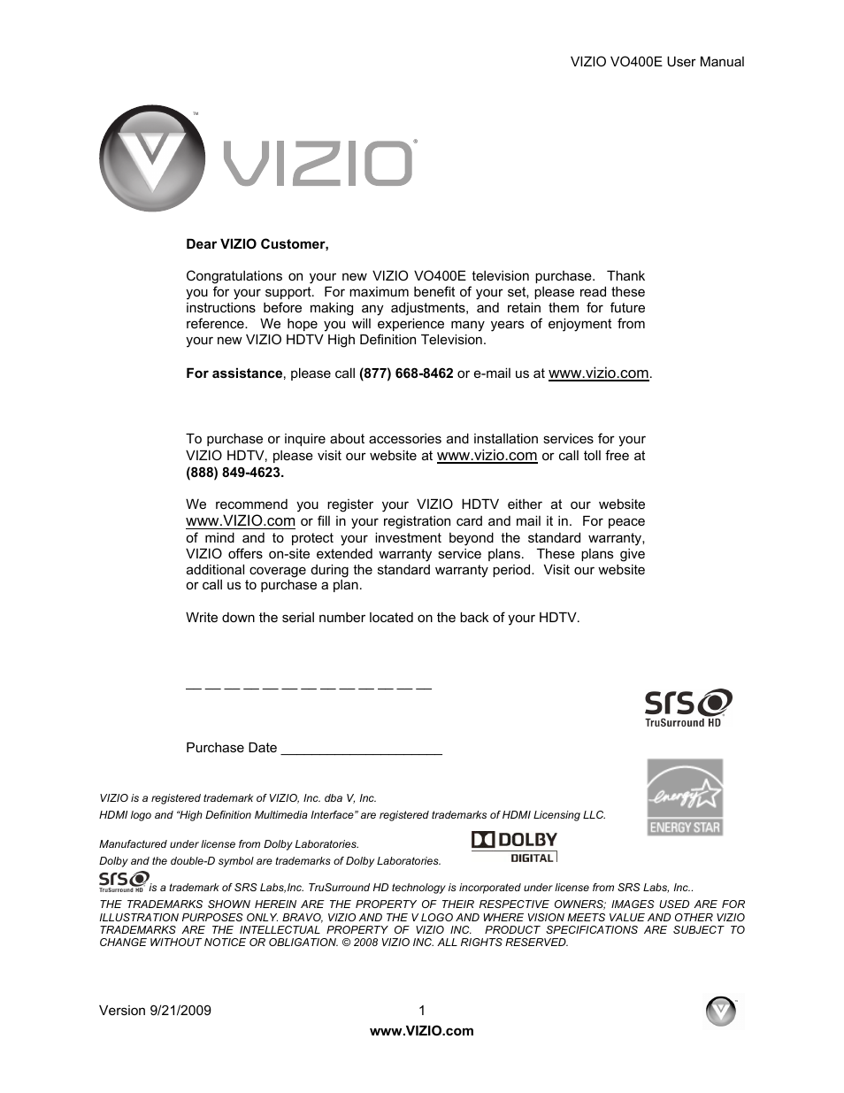 Xerox VO400E User Manual | 65 pages