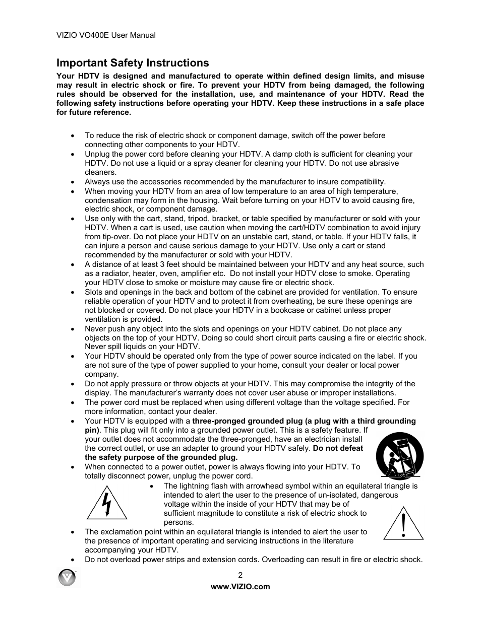 Important safety instructions | Xerox VO400E User Manual | Page 2 / 65
