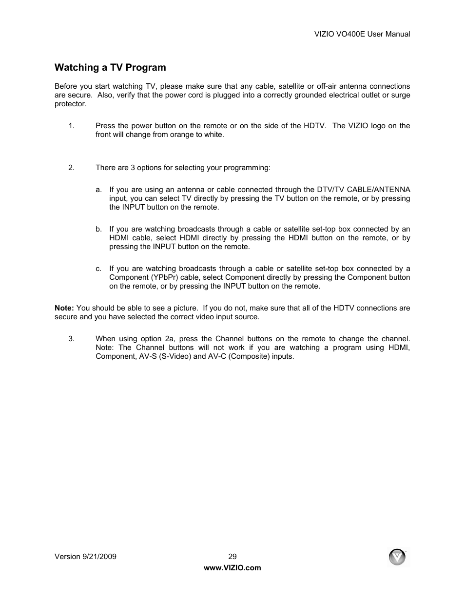 Watching a tv program | Xerox VO400E User Manual | Page 29 / 65