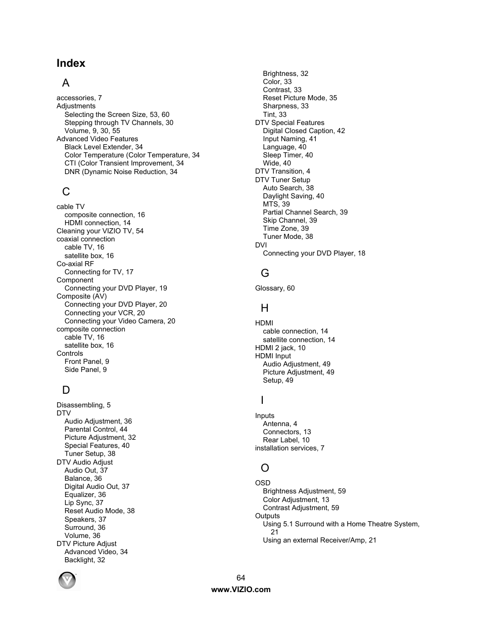 Index a | Xerox VO400E User Manual | Page 64 / 65