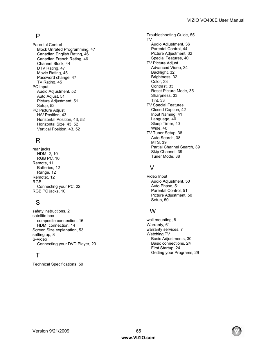 Xerox VO400E User Manual | Page 65 / 65