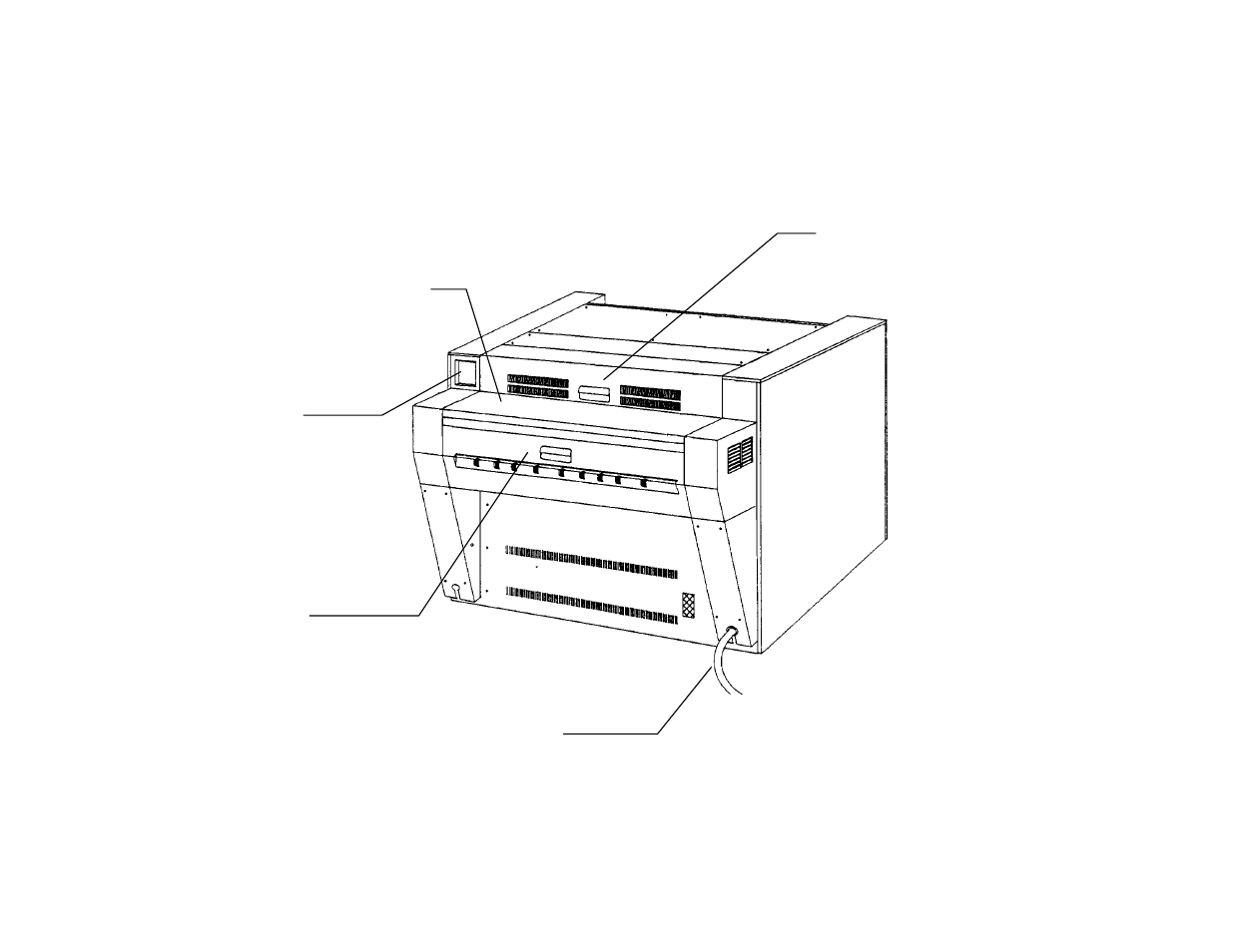 Front view, Printer overview, Rear view | Xerox XES 8855 User Manual | Page 12 / 44