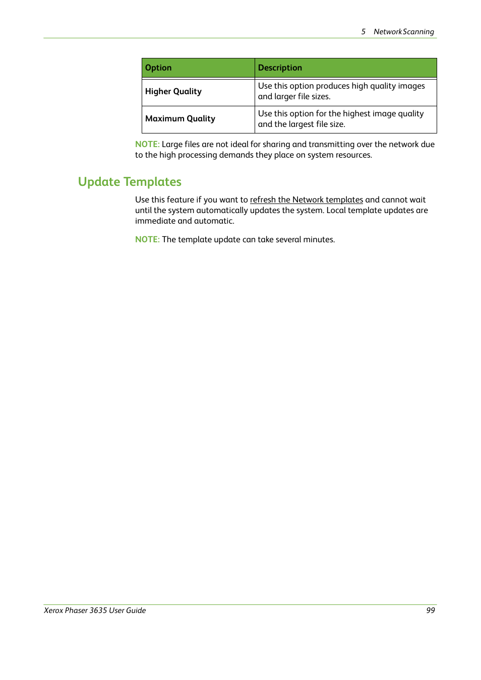 Update templates | Xerox Phaser 3635 User Manual | Page 105 / 228