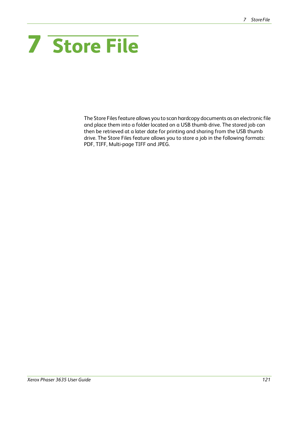 7 store file, Store file | Xerox Phaser 3635 User Manual | Page 127 / 228