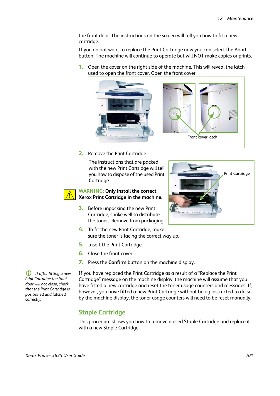 Staple cartridge | Xerox Phaser 3635 User Manual | Page 207 / 228