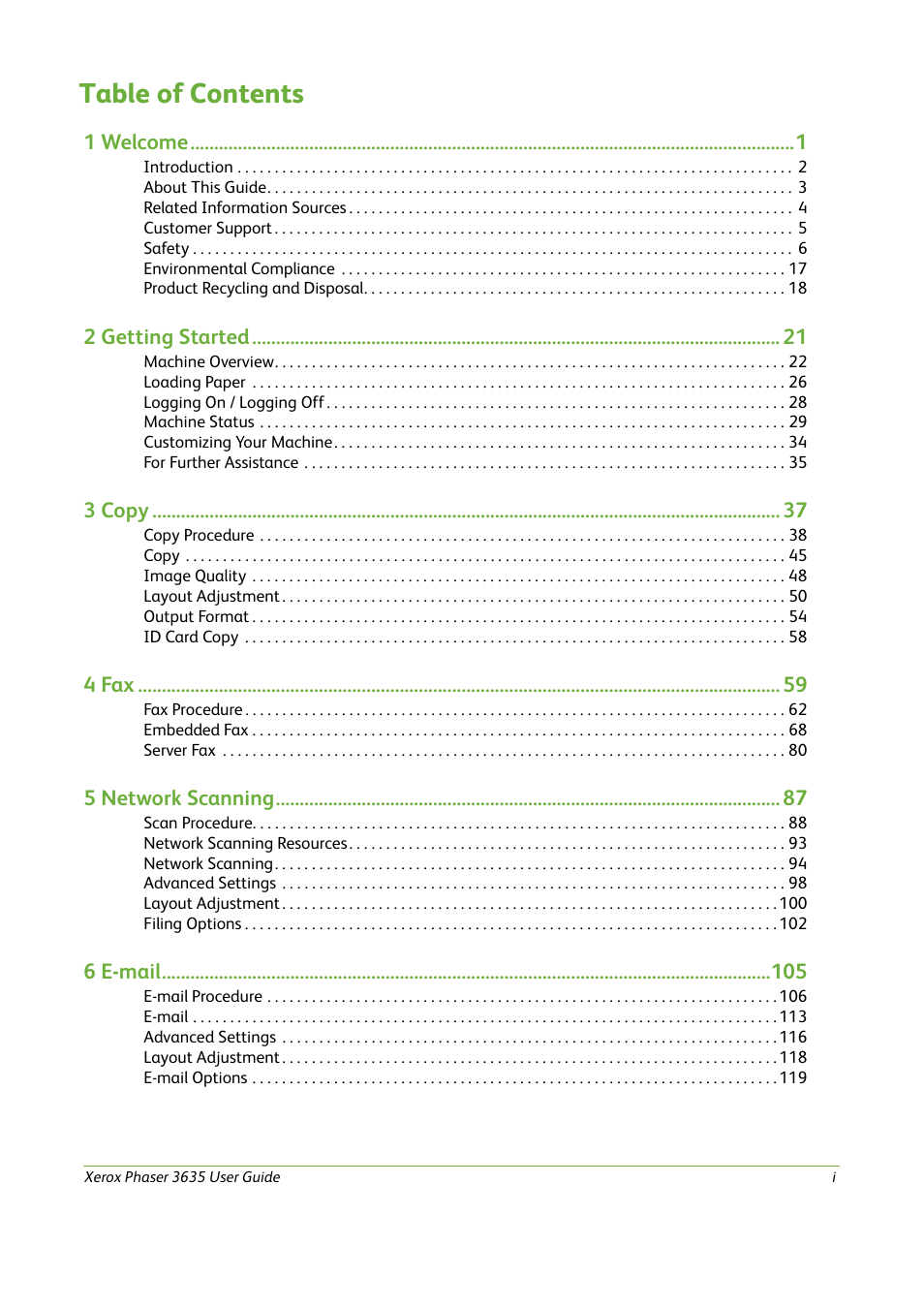 Xerox Phaser 3635 User Manual | Page 3 / 228