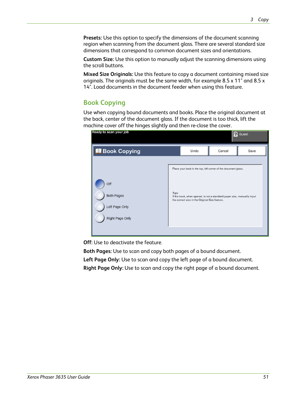 Book copying | Xerox Phaser 3635 User Manual | Page 57 / 228