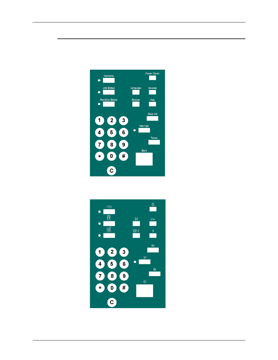 Printer control panel, Printer control panel -5 | Xerox 2060 User Manual | Page 39 / 90