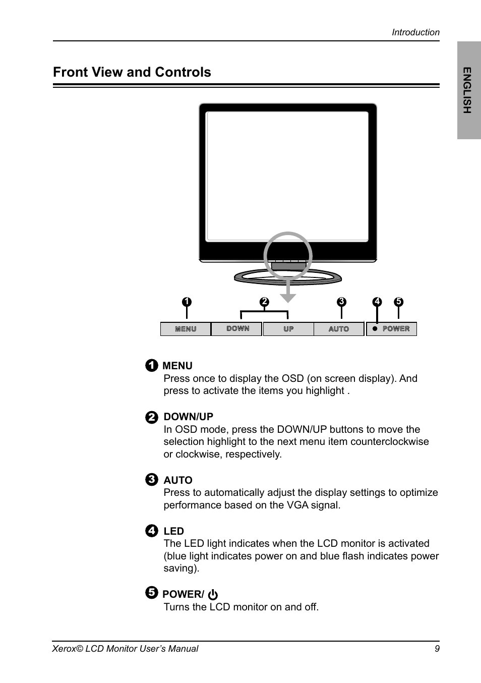 Front view and controls | Xerox XA7-19i User Manual | Page 10 / 23