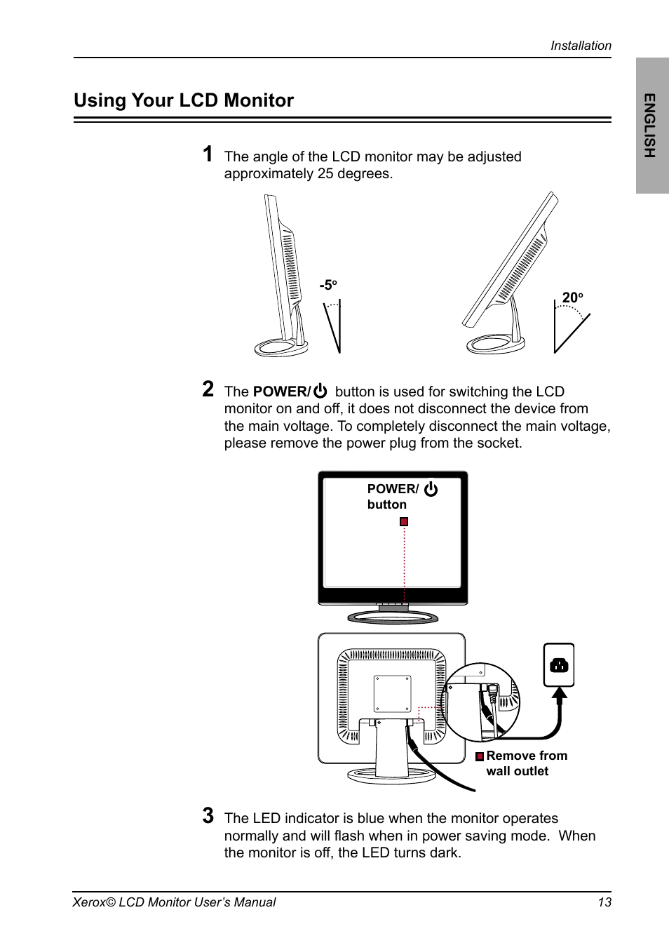 Using your lcd monitor | Xerox XA7-19i User Manual | Page 14 / 23