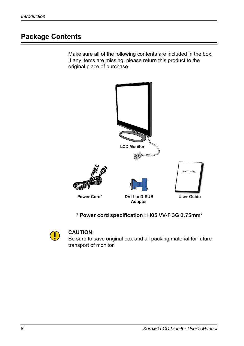 Package contents | Xerox XA7-19i User Manual | Page 9 / 23