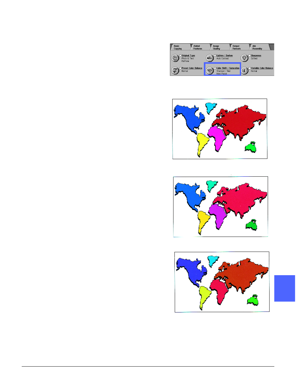 Color shift/saturation, Color shift | Xerox 50 User Manual | Page 147 / 284