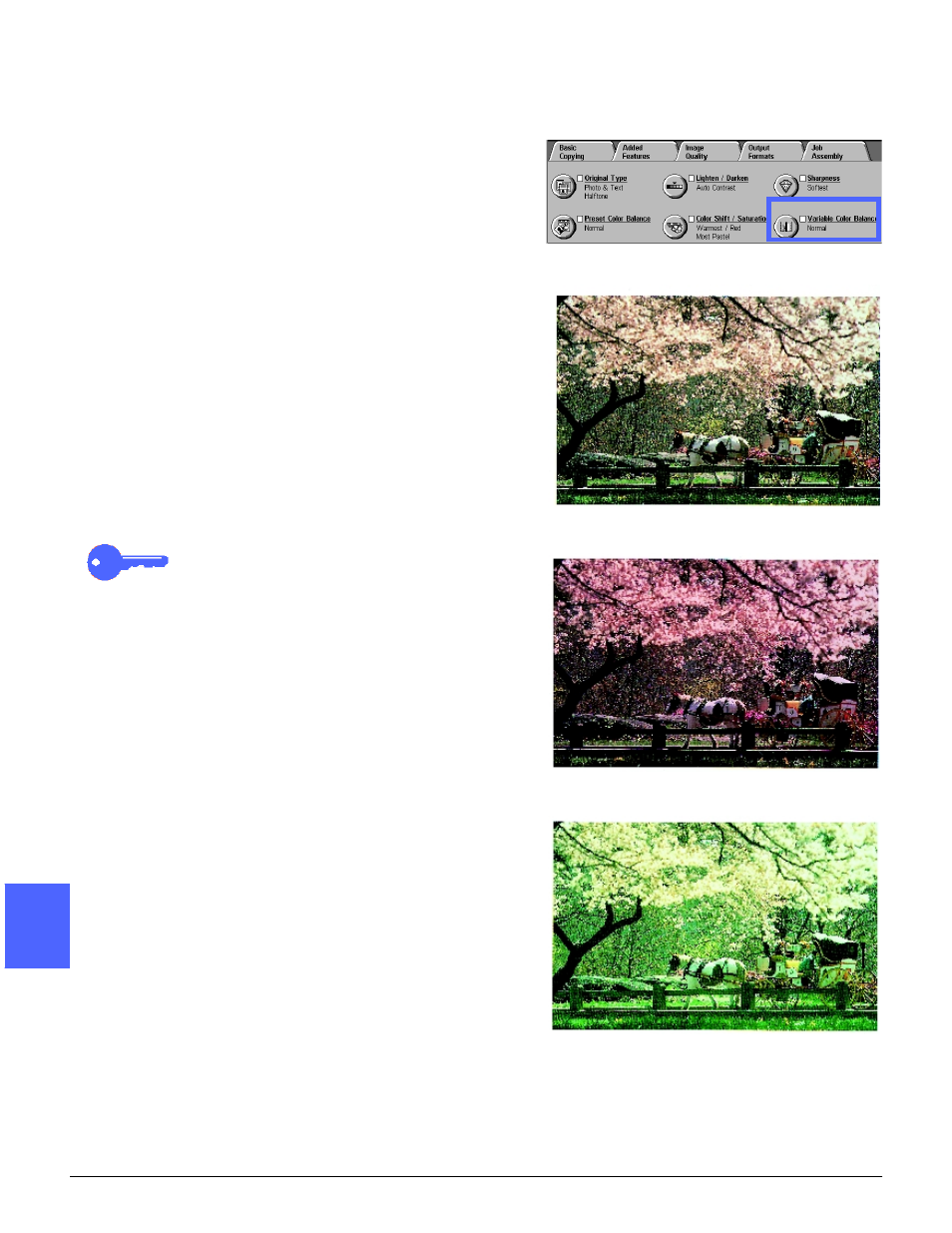 Variable color balance | Xerox 50 User Manual | Page 152 / 284