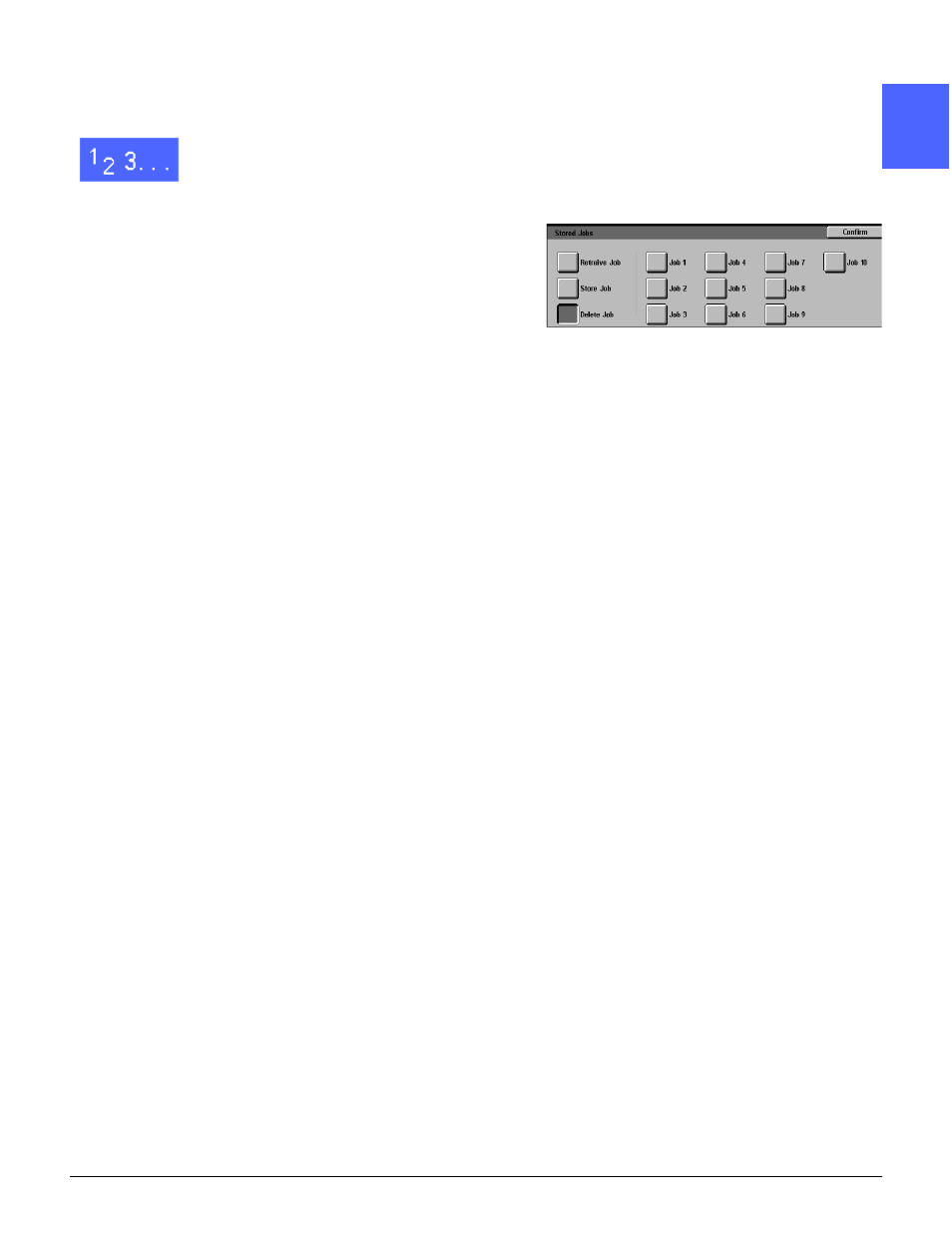 Delete a job | Xerox 50 User Manual | Page 185 / 284