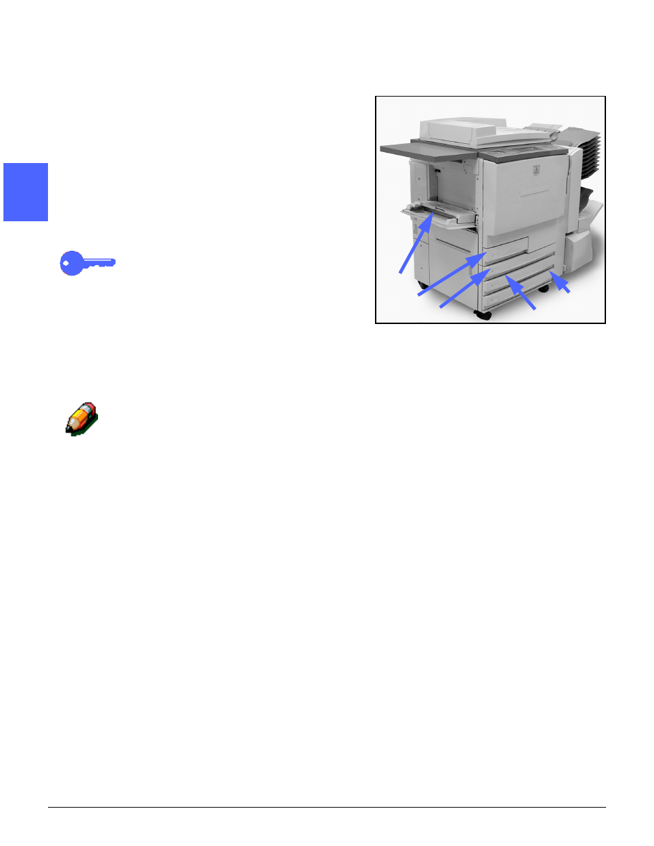 Paper trays 1, 2, 3, and 4 | Xerox 50 User Manual | Page 188 / 284