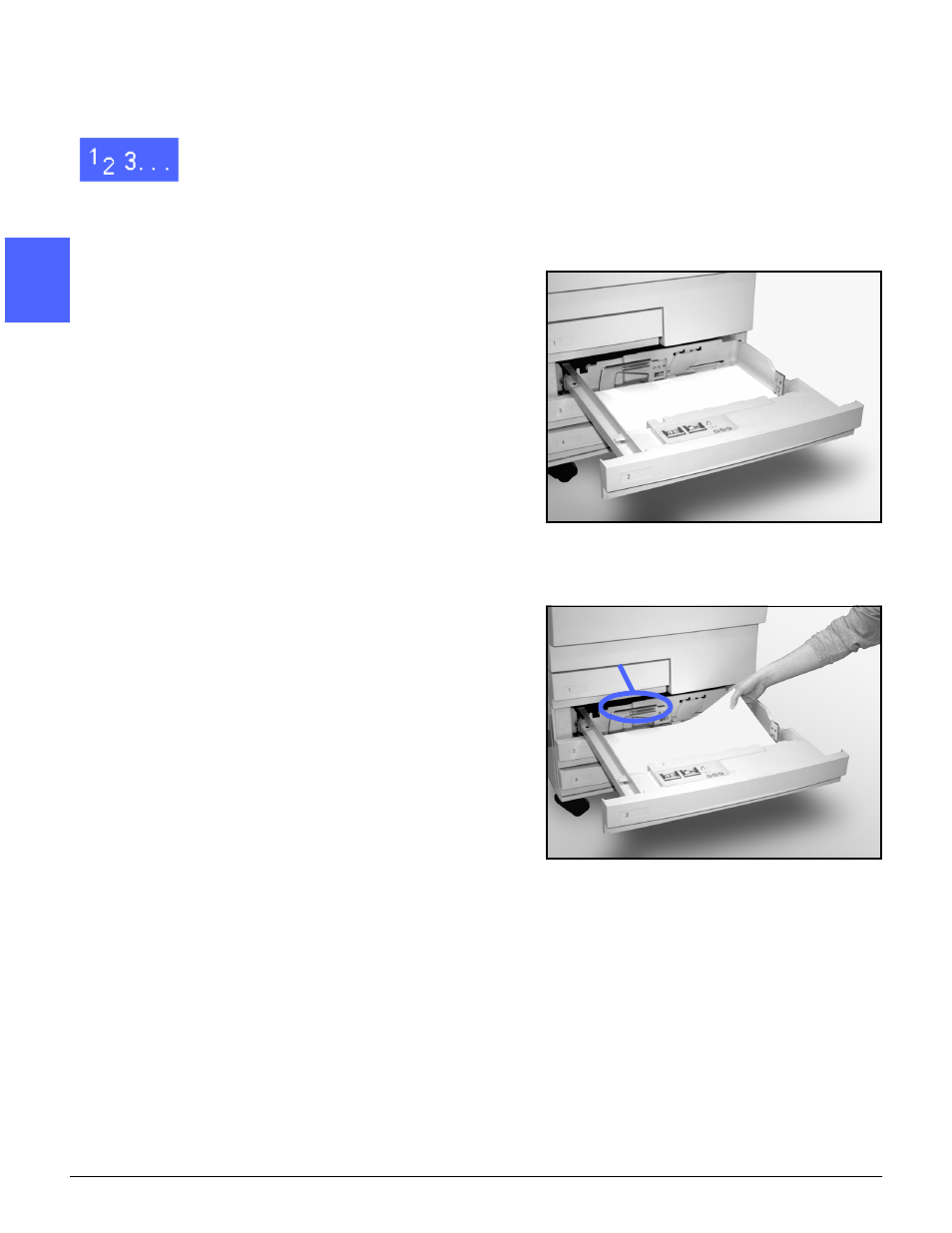 Loading paper into trays 1, 2, 3, and 4 | Xerox 50 User Manual | Page 194 / 284