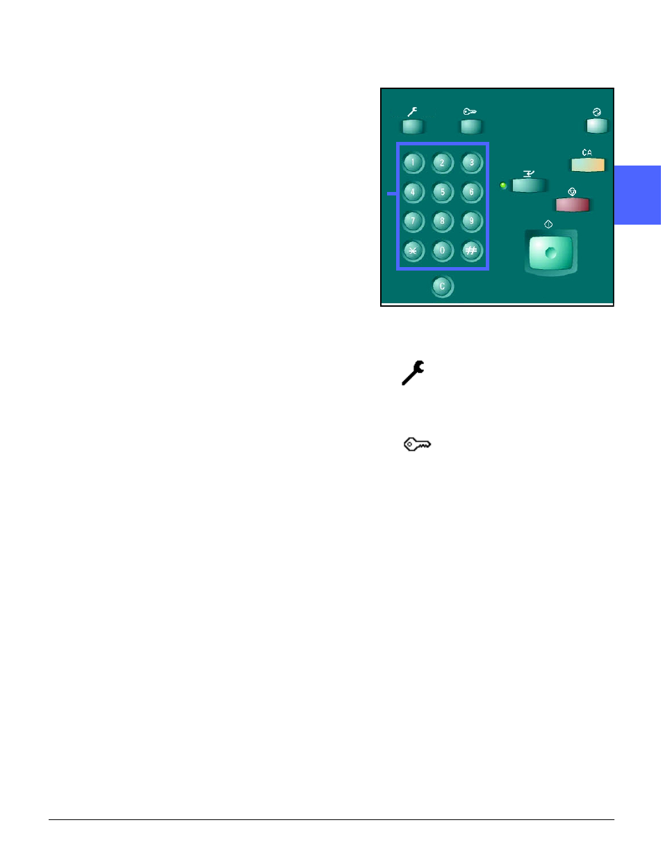 Control panel buttons | Xerox 50 User Manual | Page 37 / 284