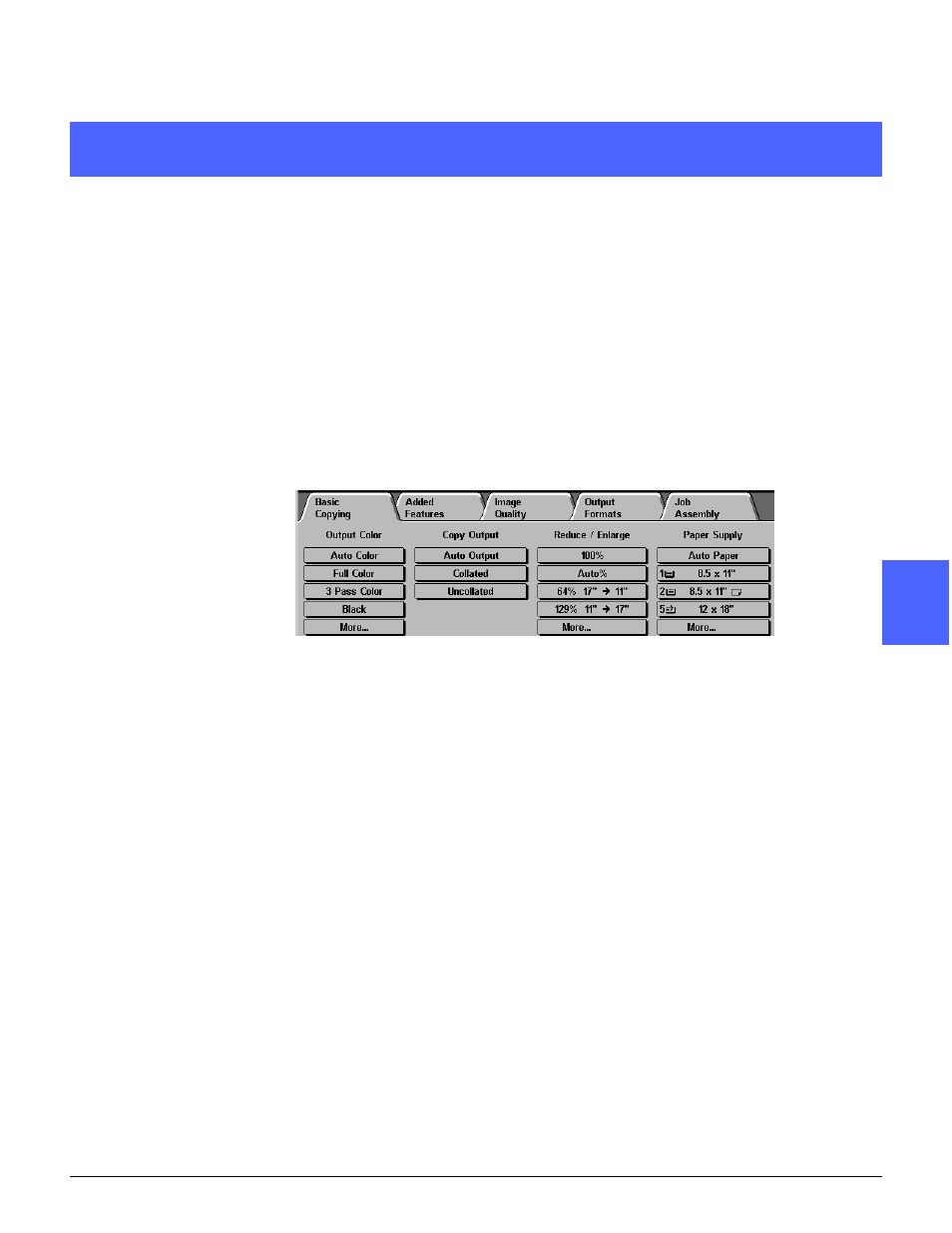 Output color, Copy output, 4basic copying | Overview | Xerox 50 User Manual | Page 73 / 284