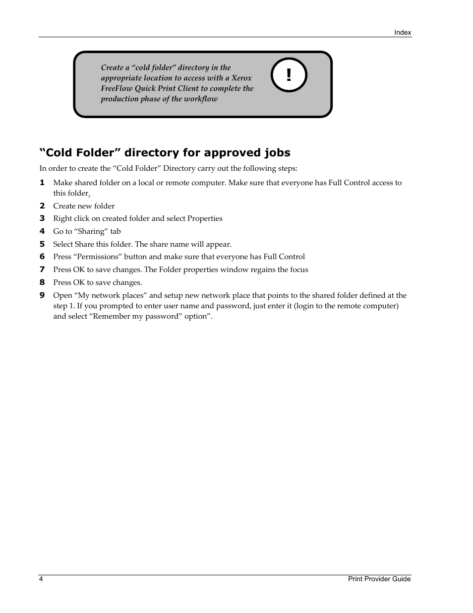 Cold folder” directory for approved jobs | Xerox 701P45570 User Manual | Page 4 / 12
