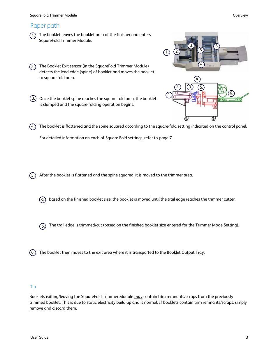 Paper path | Xerox SquareFold Trimmer User Manual | Page 7 / 28