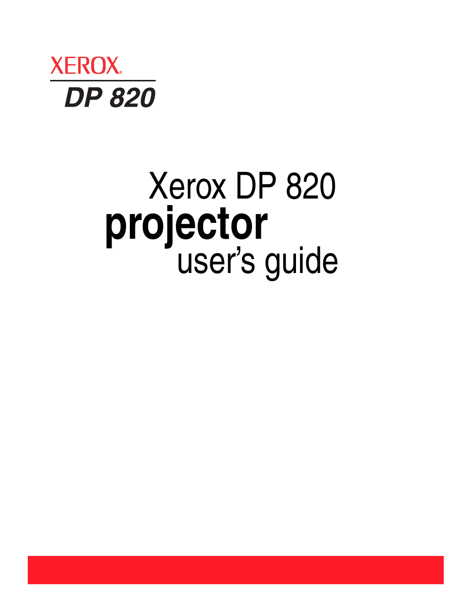 Projector | Xerox DP 820 User Manual | Page 2 / 44