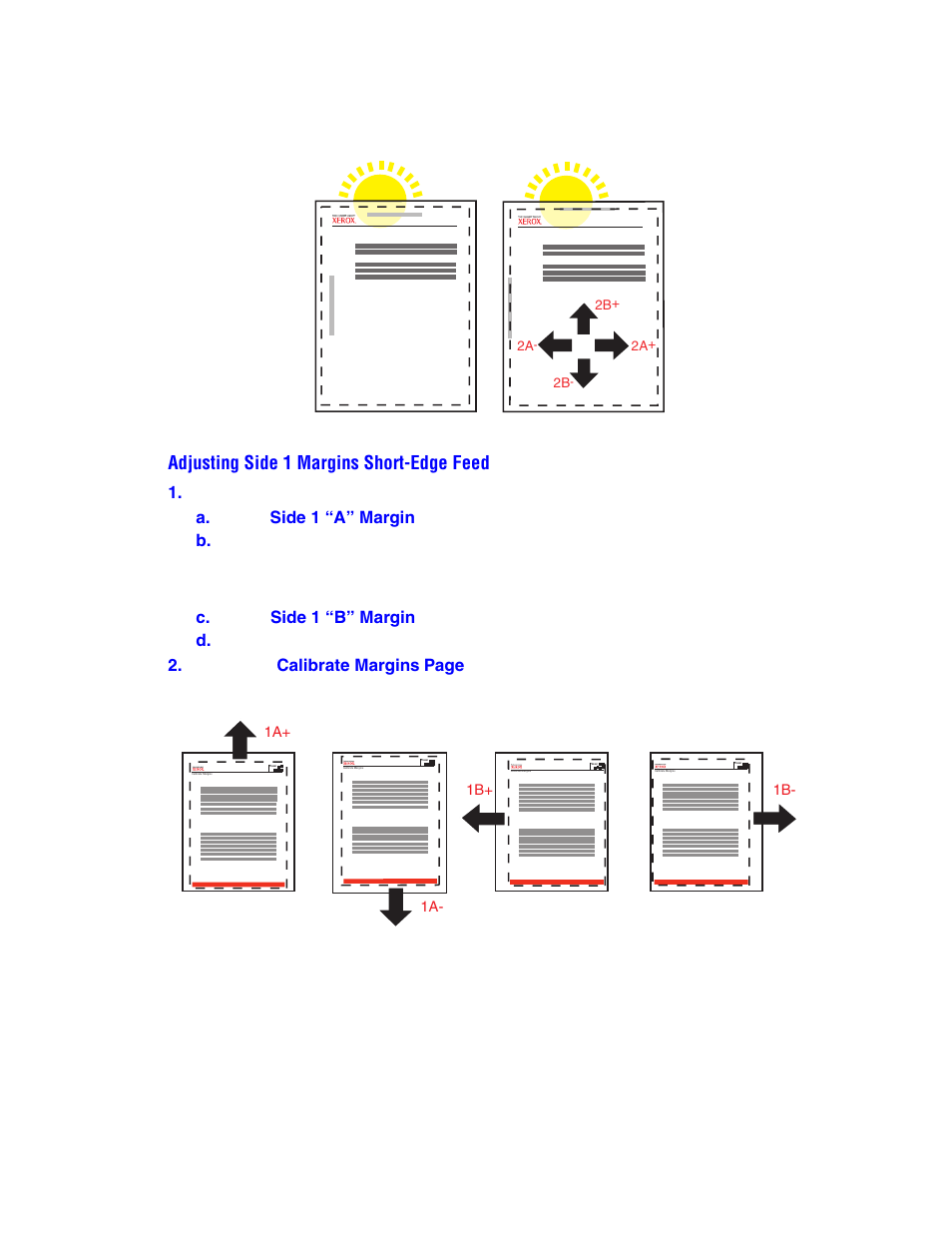 Adjusting side 1 margins short-edge feed | Xerox Phaser Color Laser Printer 7750 User Manual | Page 11 / 12