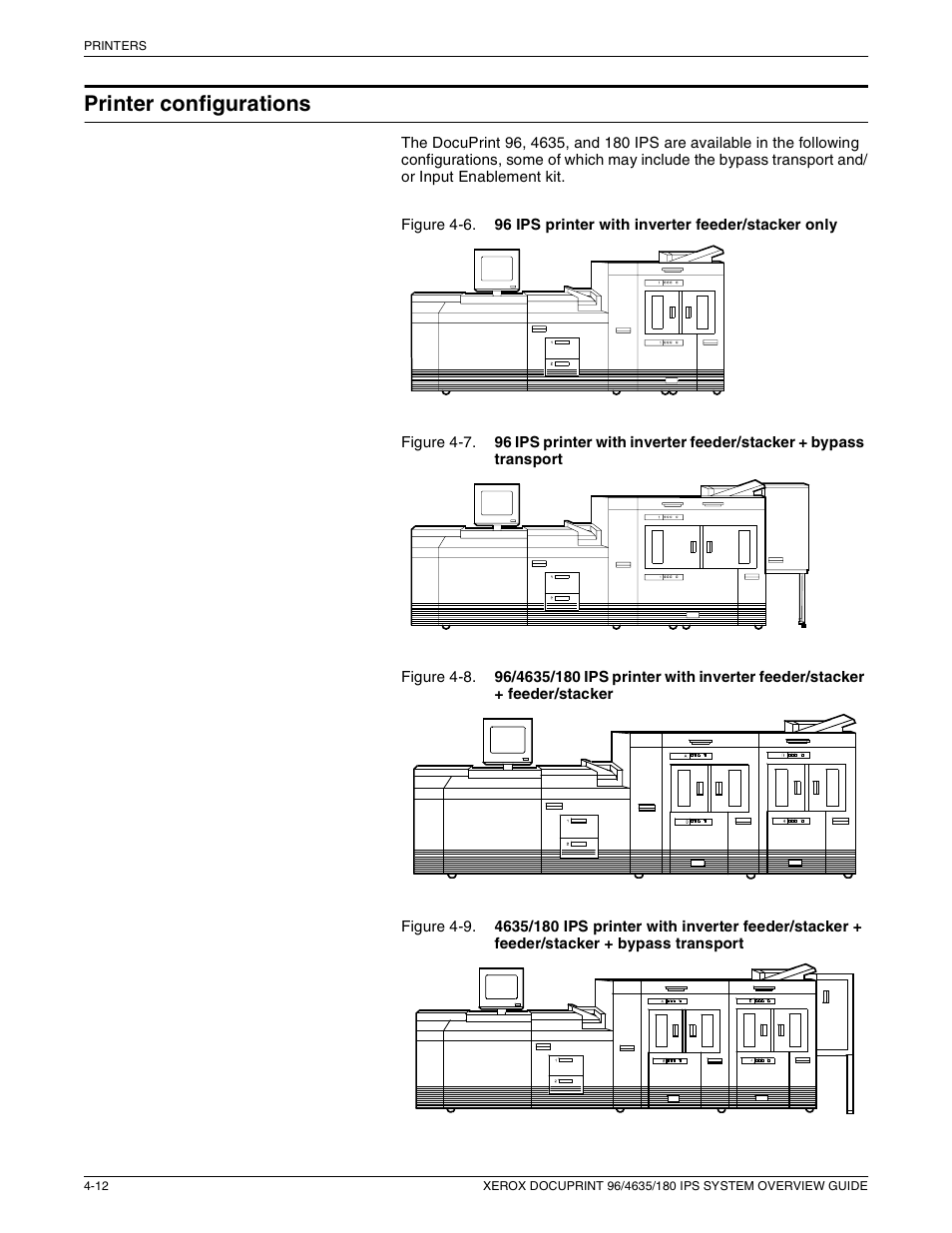 Printer configurations | Xerox 96 User Manual | Page 54 / 101