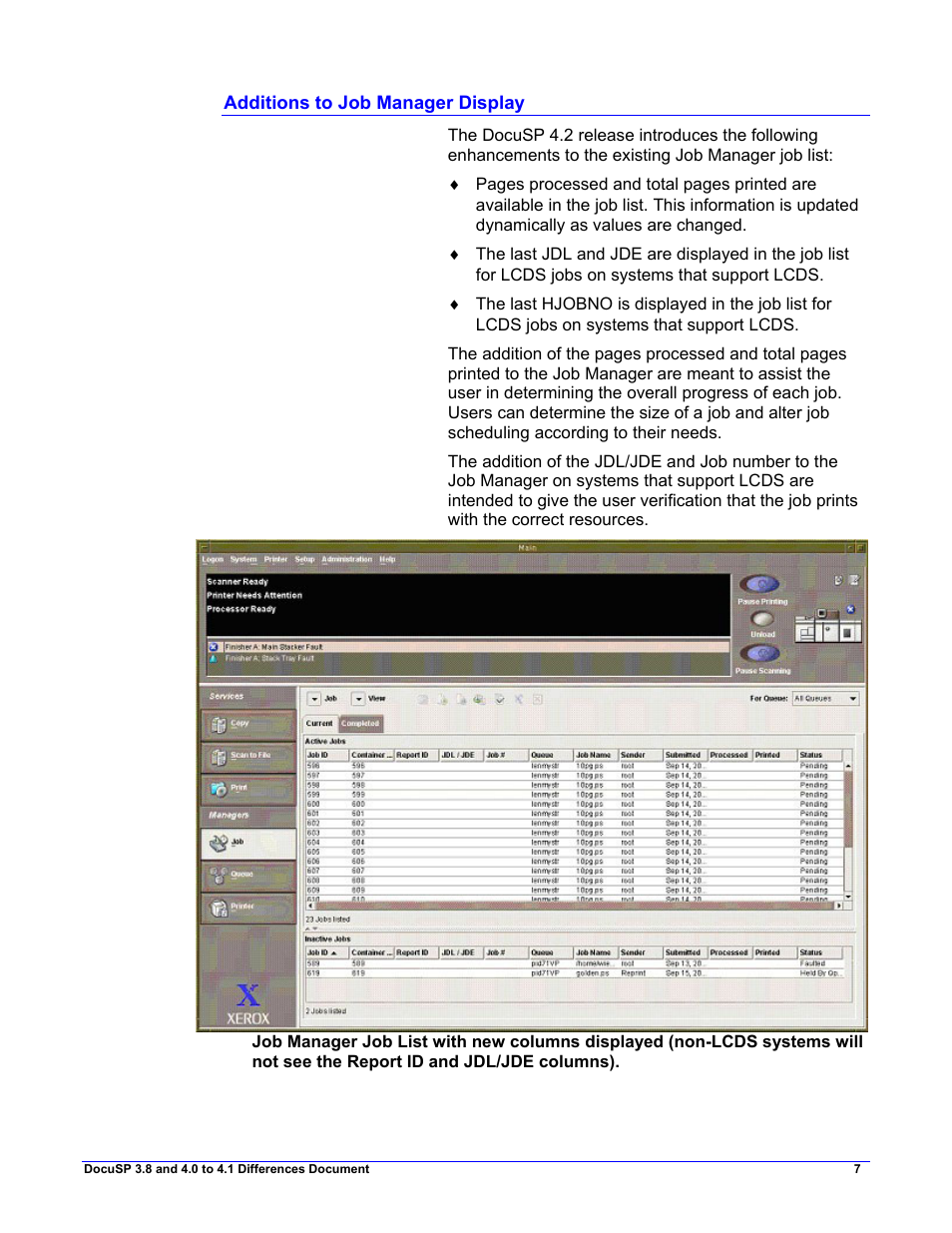 Additions to job manager display | Xerox 4.2 User Manual | Page 11 / 34