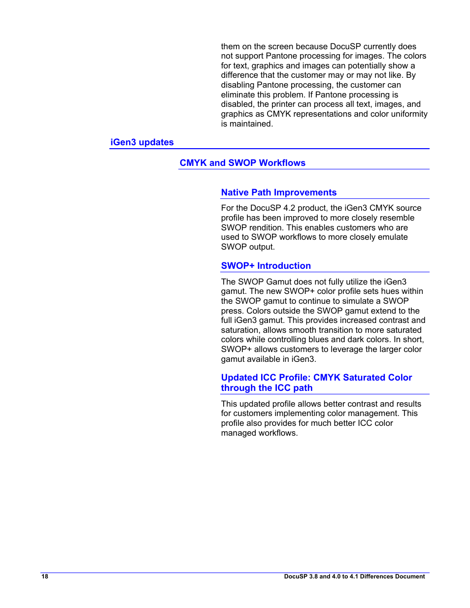 Igen3 updates, Cmyk and swop workflows | Xerox 4.2 User Manual | Page 22 / 34