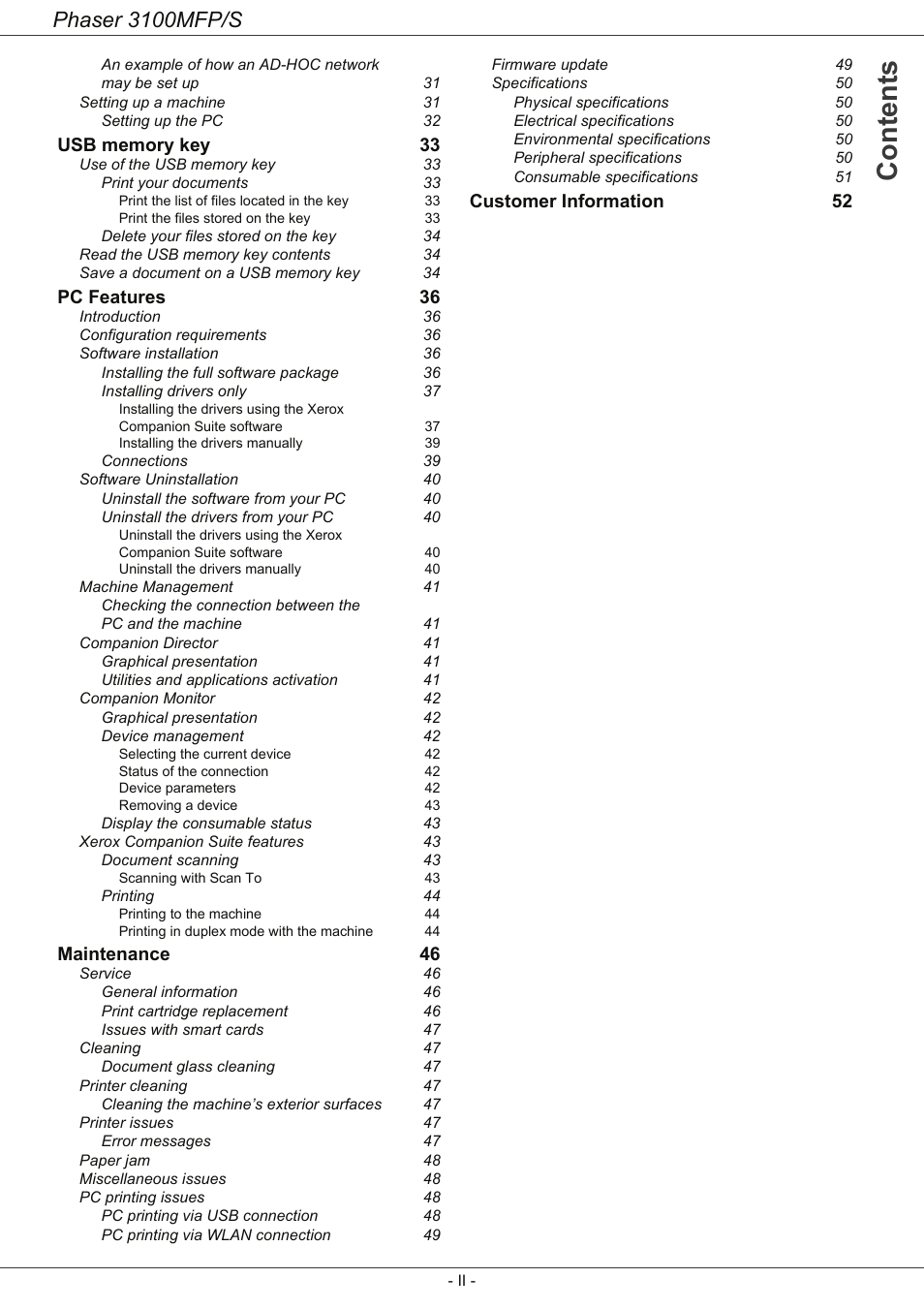 Xerox Phaser 3100MFP/S User Manual | Page 4 / 56