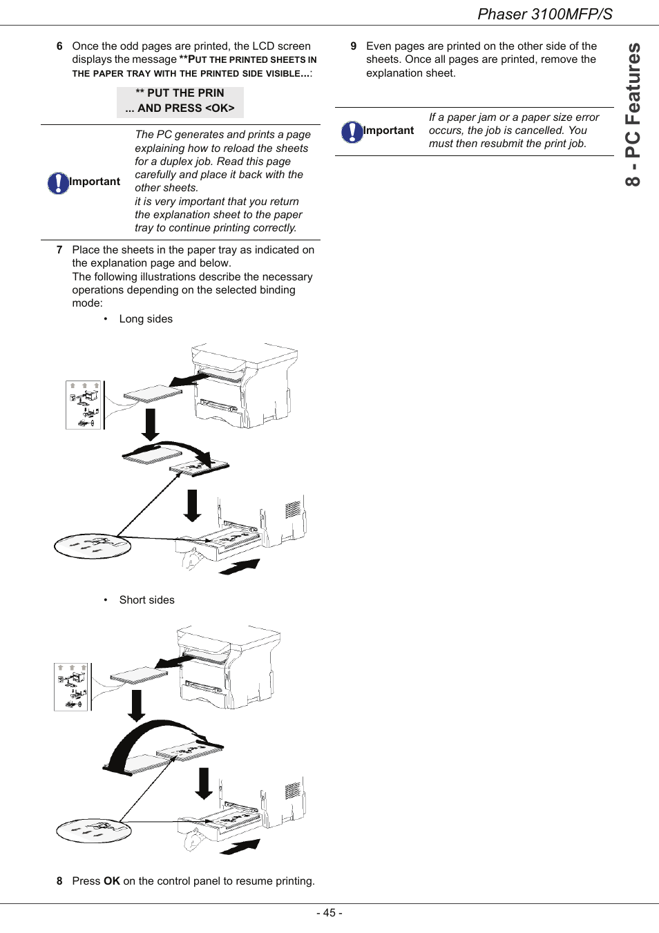 8 - pc featu res, Phaser 3100mfp/s | Xerox Phaser 3100MFP/S User Manual | Page 49 / 56