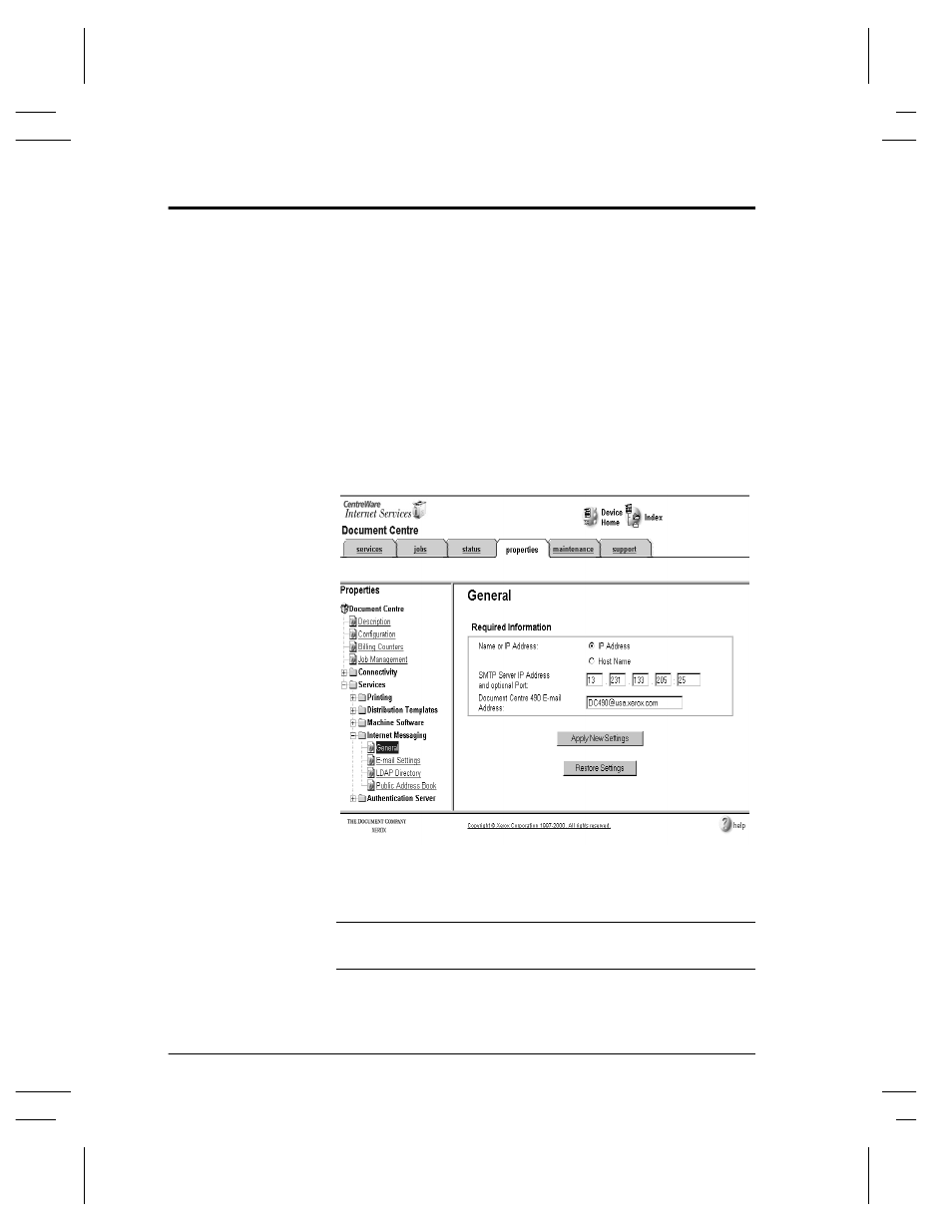 Configuring smtp | Xerox 480 ST User Manual | Page 294 / 322